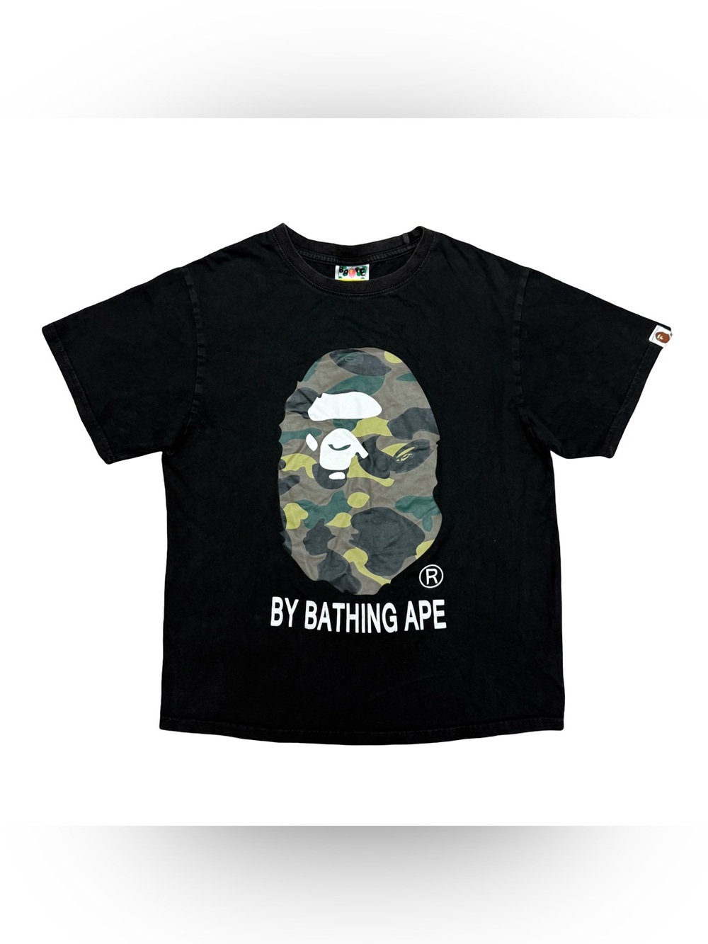 Y2K BAPE A Bathing Ape 1st Camo Big Ape Head T-Shirt Japan Black Medium